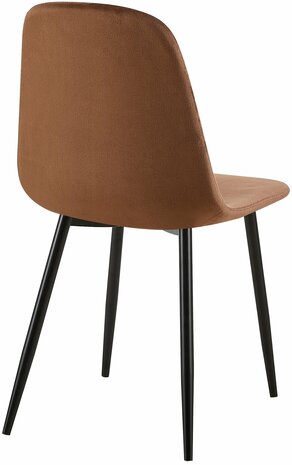 4-delige set stoelen Gevirny fluweel, Bruin