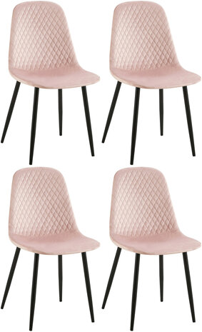 4-delige set stoelen Gevirny fluweel, 