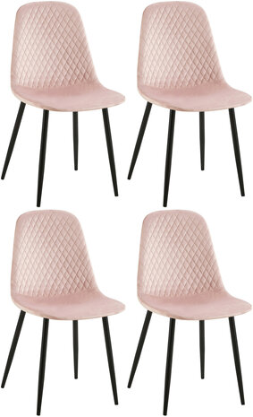 4-delige set stoelen Gevirny fluweel, 
