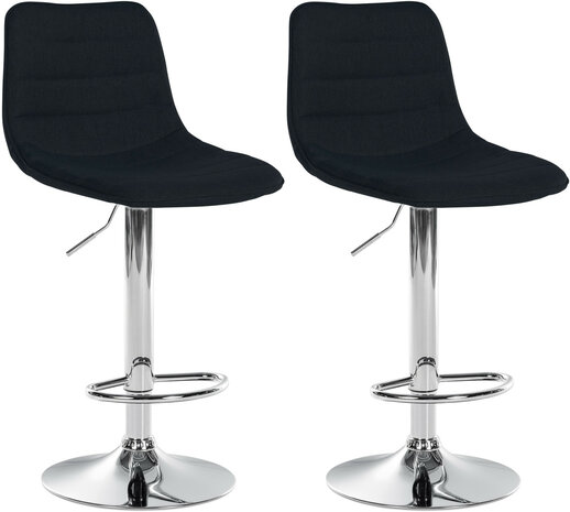 2-delige set barkrukken Lix stof C, Zwart