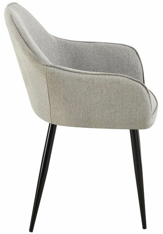 2-delige set eetkamerstoelen Beiso Stof, Grijs