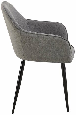 2-delige set eetkamerstoelen Beiso Stof, Grijs