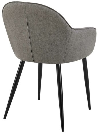 2-delige set eetkamerstoelen Beiso Stof, Grijs