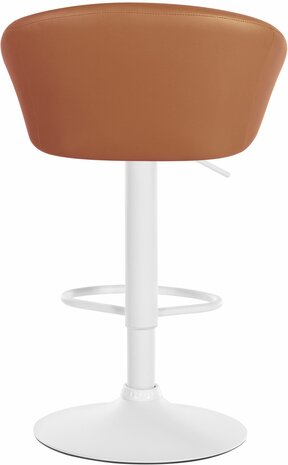 Barstoel Devia Kunstleer wit, Bruin