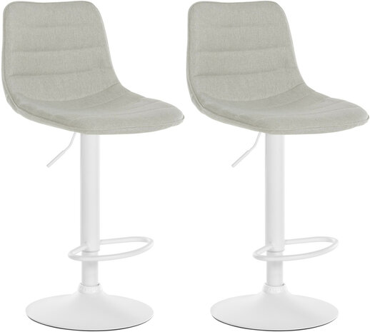 2-delige set barkrukken Lix Stof W, Creme