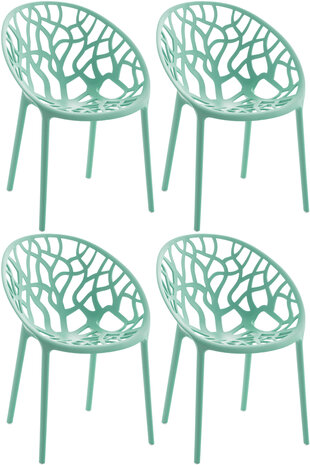 4-delige set stoel Hepo, Groen