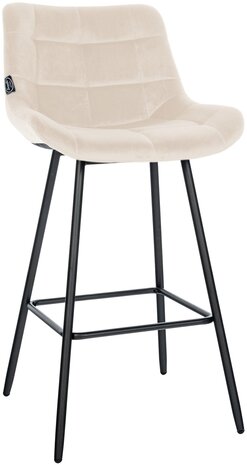 Barkruk Wosten Fluweel, Creme