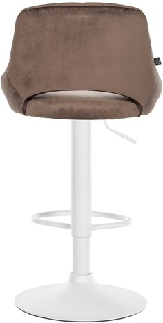 Barkruk Melit Fluweel wit, Bruin
