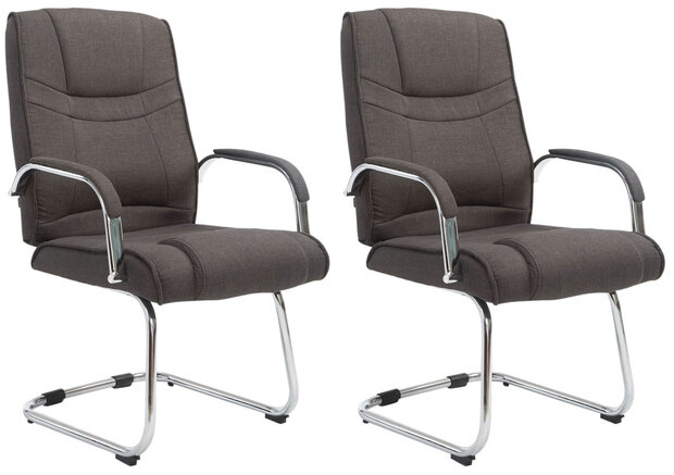 2-delige set stoelen Itteli Stof, Grijs