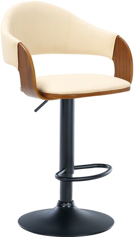 2-delige set barkrukken Nelsi kunstleer zwart, Creme