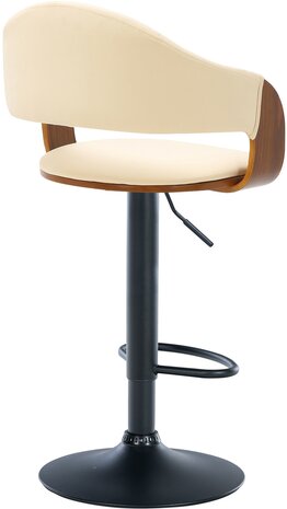 2-delige set barkrukken Nelsi kunstleer zwart, Creme