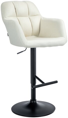 Barkruk Nitimi Stof zwart, Creme