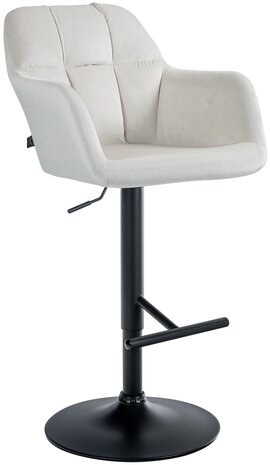 Barkruk Nitimi Fluweel zwart, Creme