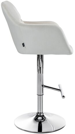 Barkruk Nitimi Fluweel chroom, Creme