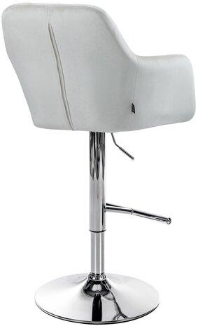 Barkruk Nitimi Fluweel chroom, Creme
