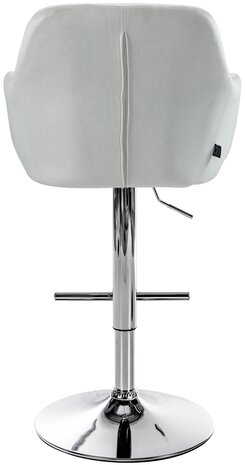 Barkruk Nitimi Fluweel chroom, Creme