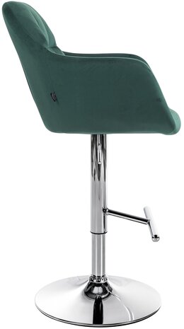 Barkruk Nitimi Fluweel chroom, Groen