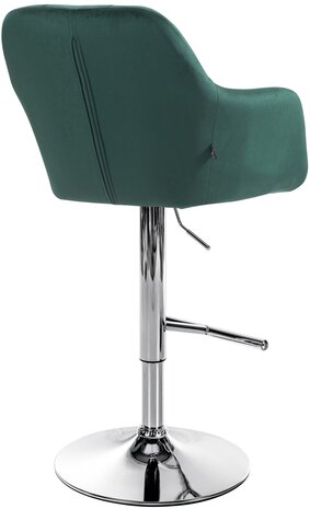 Barkruk Nitimi Fluweel chroom, Groen