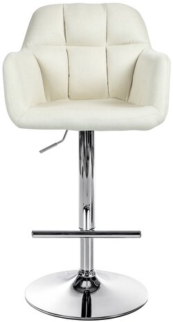 Barstoel Nitimi Stof chroom, Creme