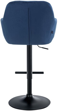 Barkruk Nitimi fluweel zwart, Blauw