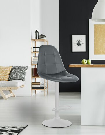 Barstoel Ilmiri Kunstleer W, Grijs