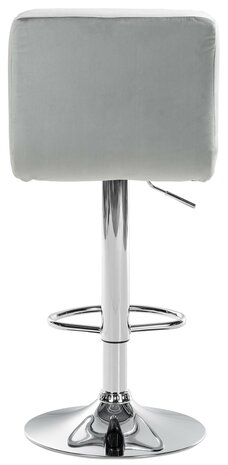 2-delige set barkrukken Pure fluweel chroom, Grijs