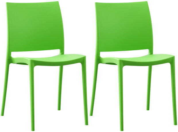 2-delige set stoel Moten, Groen