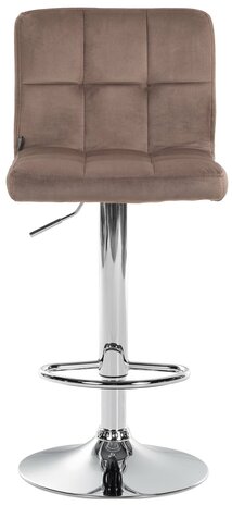 Barkruk Pure Fluweel chroom, Bruin