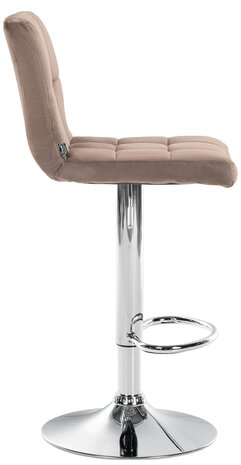 Barkruk Pure Fluweel chroom, Bruin