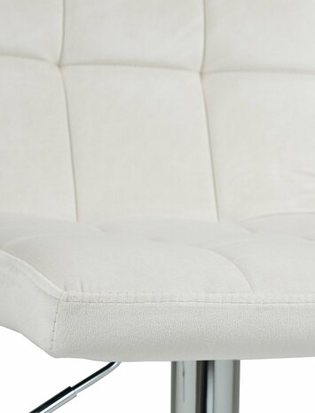 Barkruk Pure Fluweel chroom, Creme