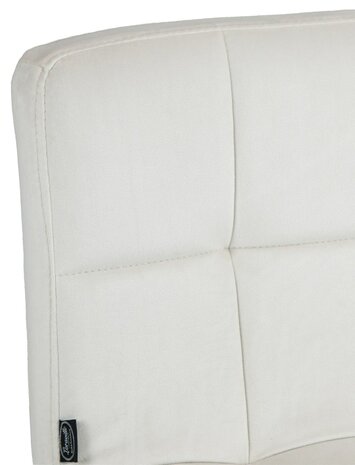 Barkruk Pure Fluweel chroom, Creme