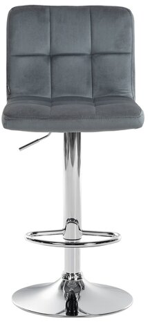 Barkruk Pure Fluweel chroom, Grijs