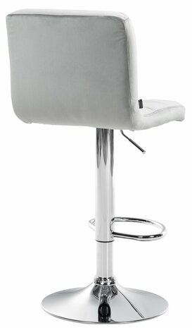 Barkruk Pure Fluweel chroom, Grijs