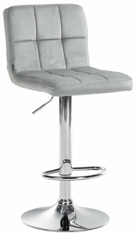 Barkruk Pure Fluweel chroom, Grijs