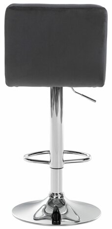 Barkruk Pure Fluweel chroom, Zwart