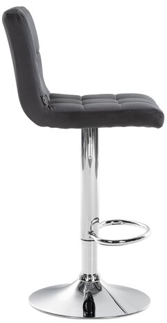 Barkruk Pure Fluweel chroom, Zwart
