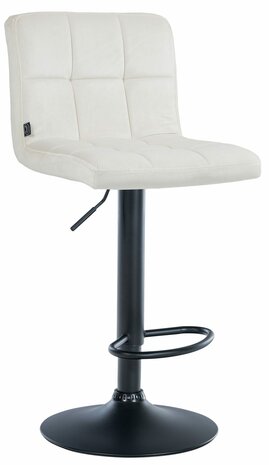 Barkruk Pure Fluweel zwart, Creme