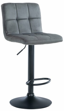 Barkruk Pure Fluweel zwart, Grijs