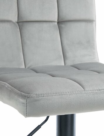 Barkruk Pure Fluweel zwart, Grijs