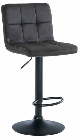 Barkruk Pure fluweel zwart, Zwart