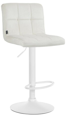 Barkruk Pure fluweel wit, Creme