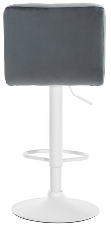 Barkruk Pure fluweel wit, Grijs