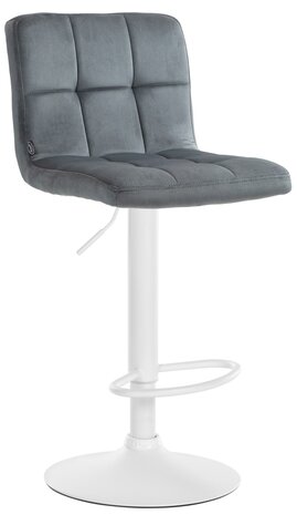Barkruk Pure fluweel wit, Grijs