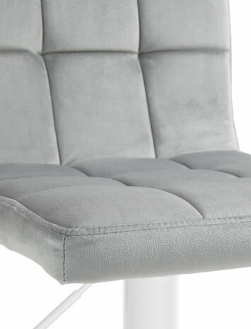 Barkruk Pure Fluweel wit, Grijs