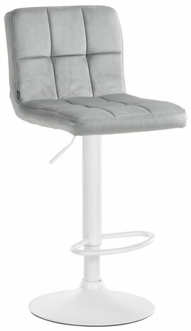 Barkruk Pure Fluweel wit, Grijs