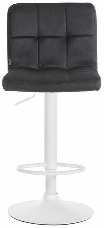 Barkruk Pure Fluweel wit, Zwart