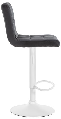 Barkruk Pure Fluweel wit, Zwart