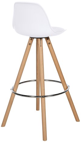 Barstoel Cirbon Kunstleer Rond naturel, Wit