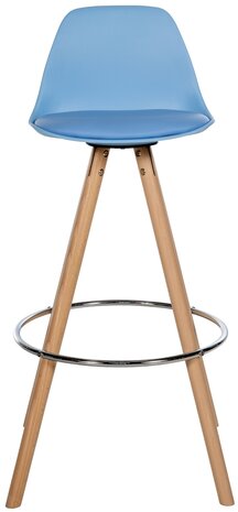 Barstoel Cirbon Kunstleer Rond naturel, Blauw