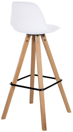 Barkruk Cirbon Kunstleer Vierkant natuur, Wit